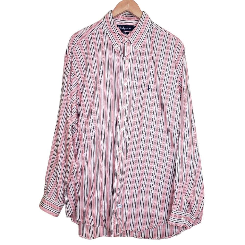 Vintage Ralph Lauren Cotton Striped Button Down Shirt